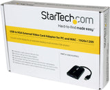 StarTech.com USB to VGA Adapter - 1920x1200 - External Video &amp; Graphics Card - Dual Monitor - Supports Mac &amp; Windows and Mirror &amp; Extend Mode (USB2VGAPRO2),Black USB 2.0 to VGA (DL Certified)