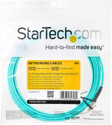 StarTech.com 5m Fiber Optic Cable - 10 Gb Aqua - Multimode Duplex 50/125 - LSZH - LC/LC - OM3 - LC to LC Fiber Patch Cable LC-LC 15 ft / 4.5 m