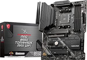 MSI MAG B550 Tomahawk MAX WiFi Gaming Motherboard (AMD AM4, DDR4, PCIe 4.0, SATA 6Gb/s, M.2, USB 3.2 Gen 2, HDMI/DP, ATX, Wi-Fi 6E, AMD Ryzen 5000 Series Processors)