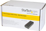 StarTech.com 7 Port USB 3.0 Hub (5 Gbps) - Metal Enclosure - Desktop or Wall Mountable - Rugged &amp; industrial Powered USB Expander and Splitter Hub (ST7300U3M) Black (Metal) Mountable Cable