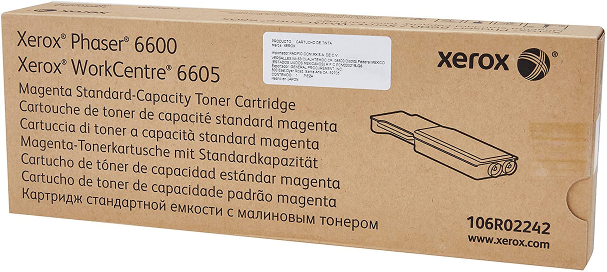 Xerox Phaser 6600/ WorkCentre 6605 Magenta High Capacity Toner-Cartridge (2,000 Pages) - 106R02242 Standard Capacity Magenta 1 Pack