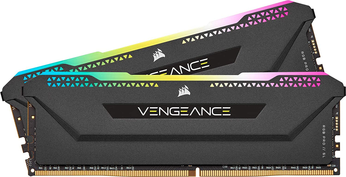 Corsair Vengeance RGB Pro SL 32GB (2x16GB) DDR4 3600MHz (PC4-28800) C18 1.35V Desktop Memory - Black (CMH32GX4M2D3600C18)