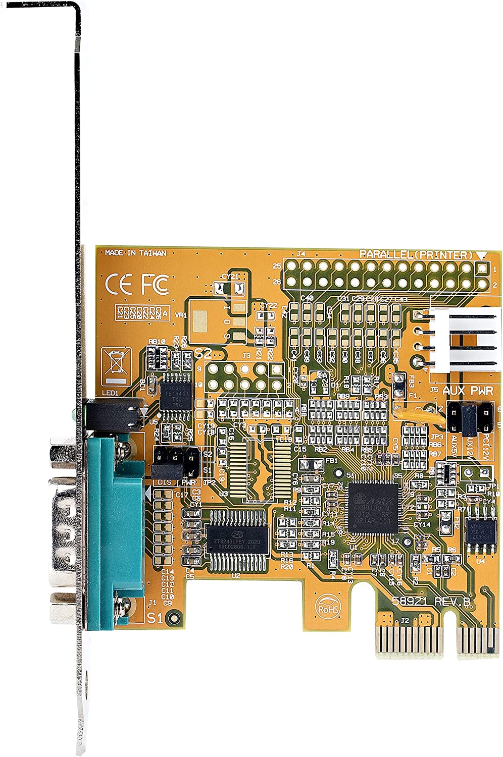 StarTech.com PCI Express Serial Card, PCIe to RS232 (DB9) Serial Interface Card, PC Serial Card, 16C1050 UART, Standard and Low Profile Brackets, COM Retention, Windows/Linux (11050-PC-SERIAL-CARD)