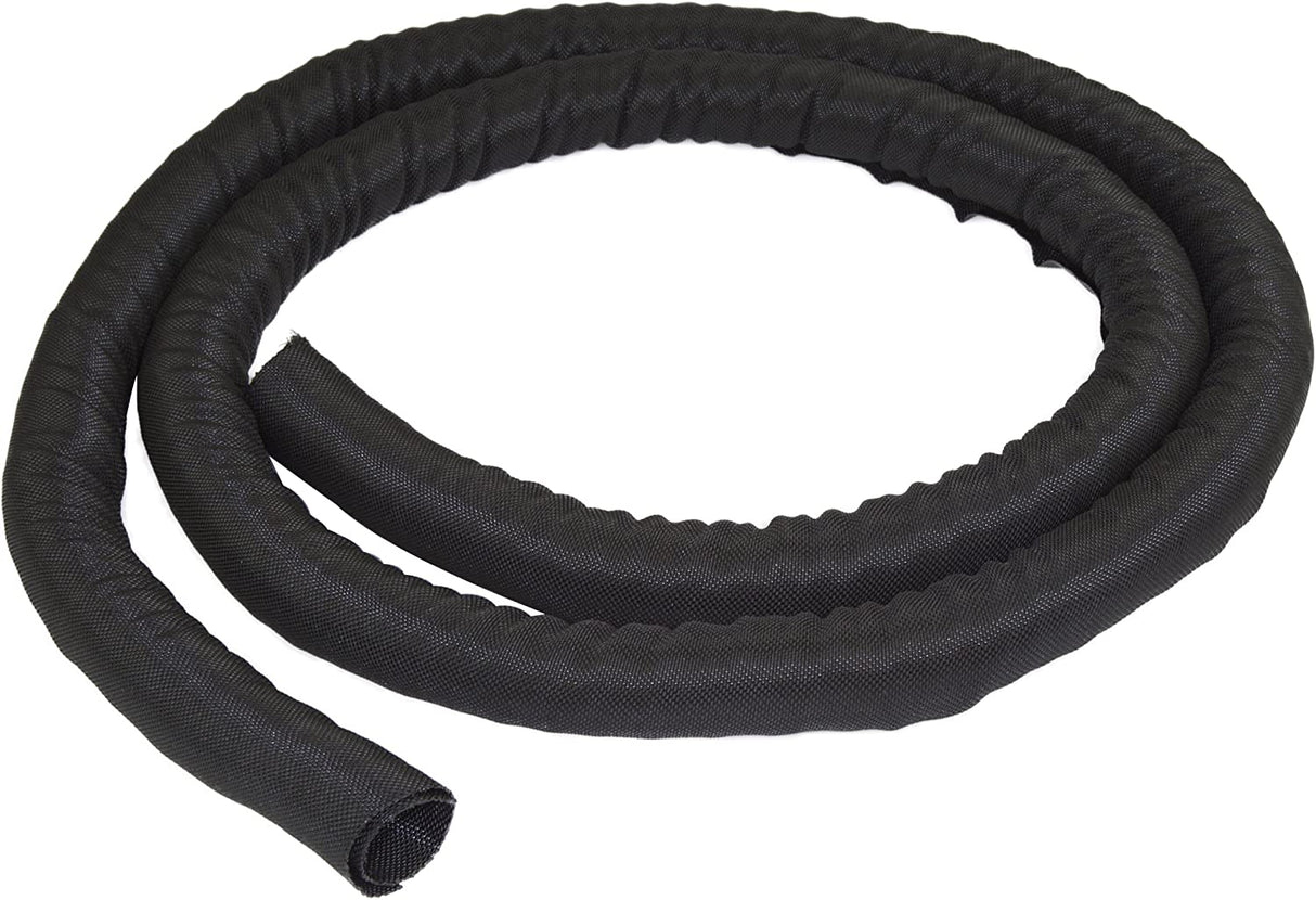 StarTech.com 15' (4.6m) Cable Management Sleeve - Flexible Coiled Cable Wrap - 1.0-1.5" Dia. Expandable Sleeve - Polyester Cord Manager/Protector/Concealer - Black Trimmable Cable Organizer 1.40"x3.90"x15.09ft