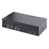 StarTech.com USB C KVM Switch, 2 Port DisplayPort KVM w/ 4K 60Hz UHD HDR Video, 3.5mm Audio, 4X USB HID and 2X USB A 3.2 Gen 1 5Gbps Hub, Hot Key Switching, Thunderbolt 3/4 Compatible (SV231DPUCA)