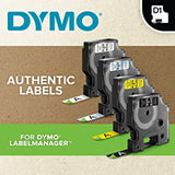 DYMO D1 Durable Labeling Tape for LabelManager Label Makers, Black Print on White Tape, 1/2" W x 18' L, 1 Cartridge (1978364), DYMO Authentic Durable Black on White