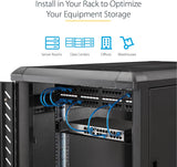 StarTech.com 1U Server Rack Shelf - Universal Rack Mount Cantilever Shelf for 19" Network Equipment Rack &amp; Cabinet - Heavy Duty Steel Weight Capacity 44lb/20kg - 16" Deep Tray, Black (CABSHELF116)