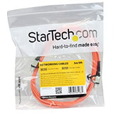StarTech.com 3m Fiber Optic Cable - Multimode Duplex 50/125 - OFNP Plenum - SC/SC - OM2 - SC to SC Fiber Patch Cable (50FIBPSCSC3) 10 ft / 3m SC-SC