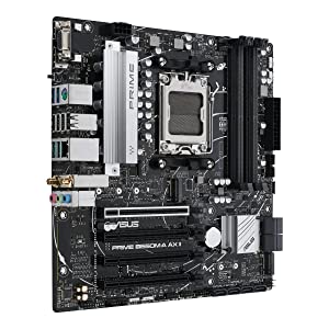 ASUS Prime B650M-A AX II AMD B650(Ryzen 7000) Micro-ATX motherboard(DDR5 6400+(OC),PCIe 5.0 M.2 support,2.5Gb LAN,Wi-Fi 6,DisplayPort,HDMI,USB 3.2 Gen 2, front USB 3.2 Gen 1 Type-C®,CEC Tier II ready)