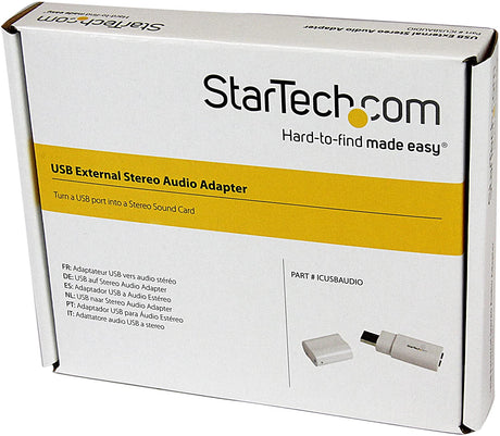 StarTech.com USB to Stereo Audio Adapter Converter ICUSBAUDIO, White, One Size