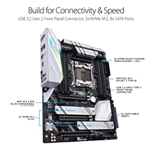 Asus Prime X299- A II ATX Motherboard (Intel X299) LGA 2066, 12 IR3555 Power Stages, DDR4 4266 MHz, Triple M.2, USB 3.2 Gen 2 Type-C, Intel LAN and Aura Sync RGB Lighting
