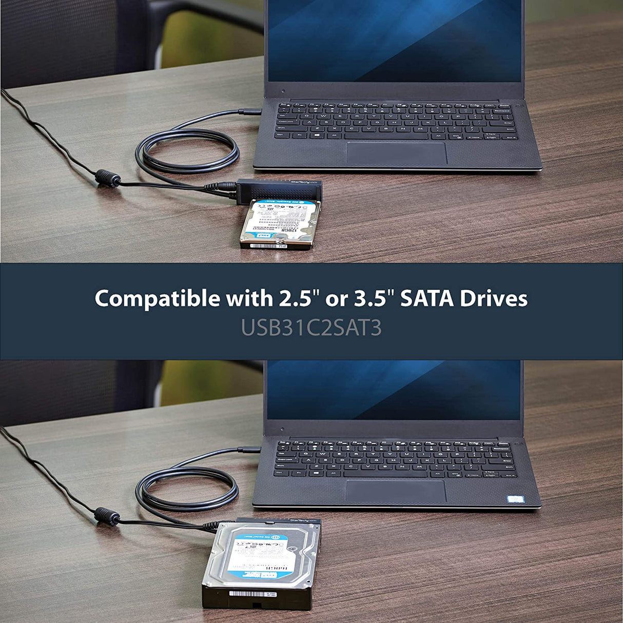 StarTech.com USB C to SATA Adapter Cable - for 2.5 / 3.5” SATA Drives - 10Gbps - USB 3.1 - SATA to USB Adapter - External Hard Drive Cable (USB31C2SAT3) 2.5"/3.5" Cable