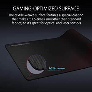 ASUS ROG Scabbard II Extended Gaming Mouse Pad | Nano Technology Smooth Glide Tracking | Protective Coating for Water, Oil, Dust-Repelling Surface | Anti-Fray Flat-Stitched Edges | Non-Slip Rubber Bas