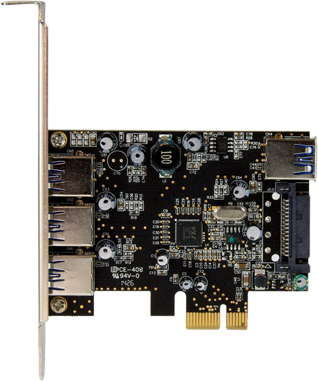 StarTech.com 4 Port PCI Express USB 3.0 Card - 3 External and 1 Internal - Native OS Support in Windows 8 and 7 - Standard and Low-Profile (PEXUSB3S42)