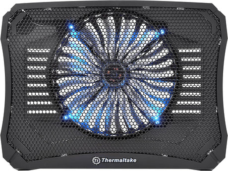Thermaltake Massive V20 Steel Mesh Panel Single 200mm Blue LED Fan Adjustable Speed Control 10"-17" Laptop Notebook Cooling Pad CL-N004-PL20BL-A Standard