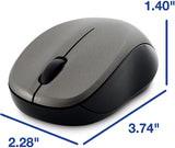 Verbatim Wireless Silent Mouse 2.4GHz with Nano Receiver - Ergonomic, Blue LED, Noiseless and Silent Click for Mac and Windows - Graphite, 1.4" x 2.3" x 3.7"