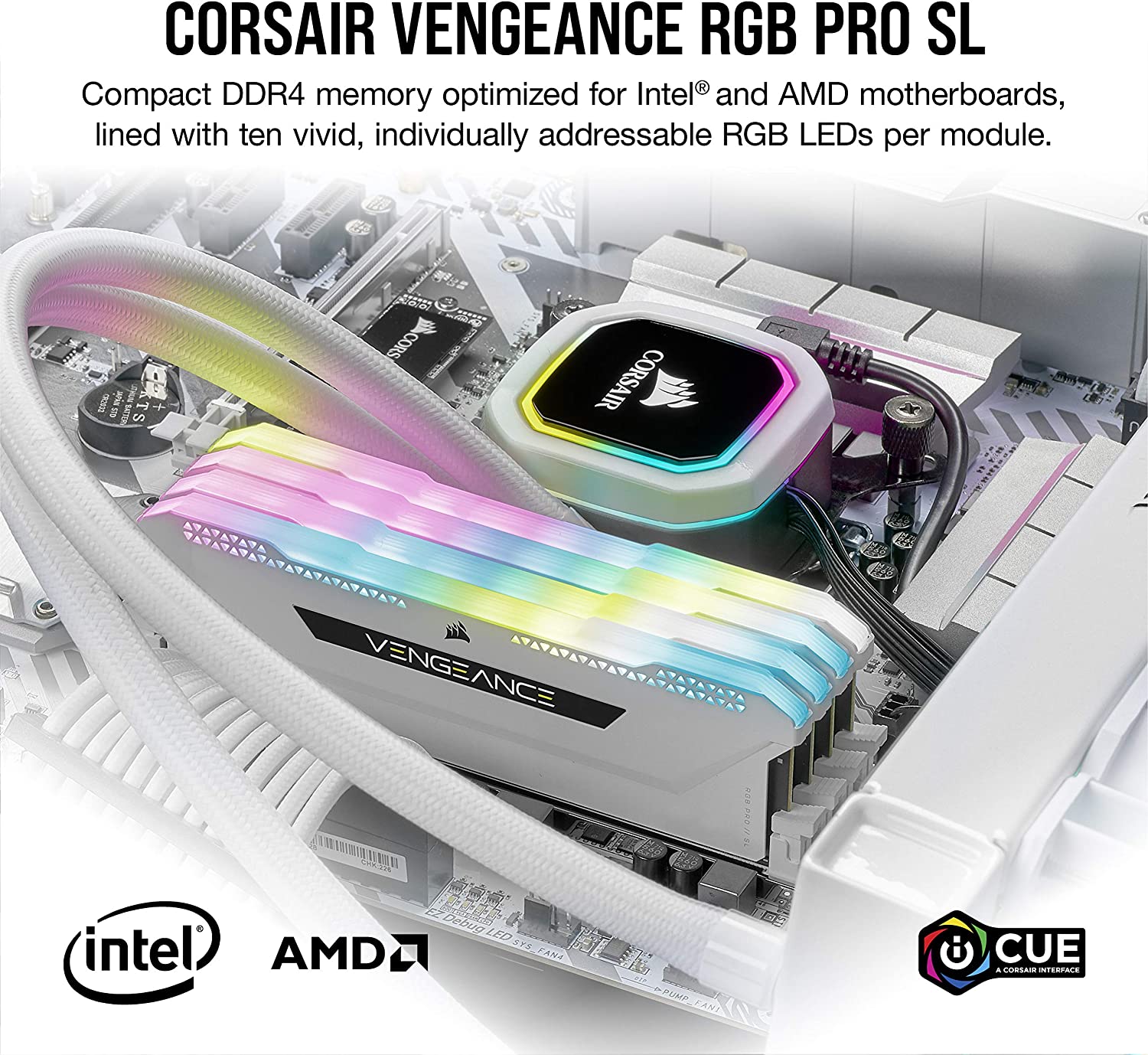 Corsair Vengeance RGB Pro SL 32GB (2x16GB) DDR4 3600 (PC4-28800) C18 – 