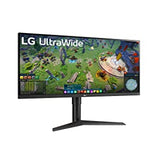 LG 34WP65G-B UltraWide Monitor 34" 21:9 FHD (2560 x 1080) IPS Display, VESA DisplayHDR 400, AMD FreeSync, Height and tilt Adjustable Stand - Black 34 Inches