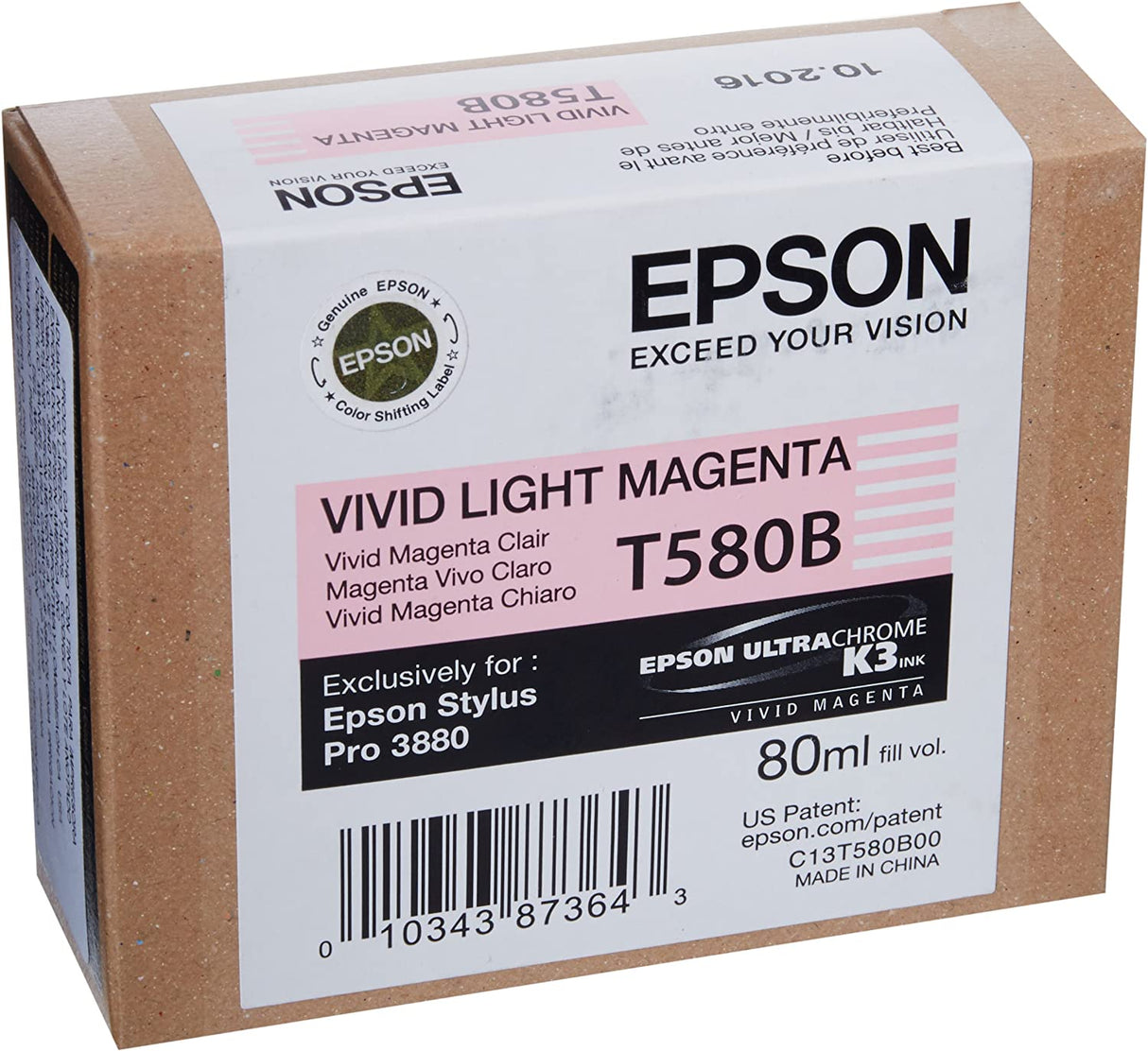 Epson T580B UltraChrome K3 Vivid Light Magenta Cartridge Ink