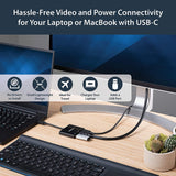 StarTech.com USB-C to HDMI Adapter - 4K 30Hz - Thunderbolt 3 Compatible - with Power Delivery (USB PD) - USB C Adapter Converter (CDP2HDUACP) 1x USB-A 3.0 | HDMI