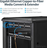 StarTech.com Singlemode (SM) SC Fiber Media Converter for 10/100/1000 Network - 10km - Gigabit Ethernet - 1310nm - w/Auto Negotiation (MCMGBSCSM10) 1"x4.1"x2.8" No Chassis Mount