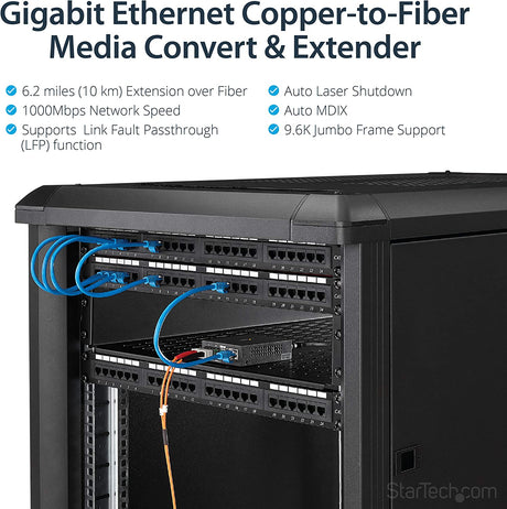 StarTech.com Singlemode (SM) SC Fiber Media Converter for 10/100/1000 Network - 10km - Gigabit Ethernet - 1310nm - w/Auto Negotiation (MCMGBSCSM10) 1"x4.1"x2.8" No Chassis Mount