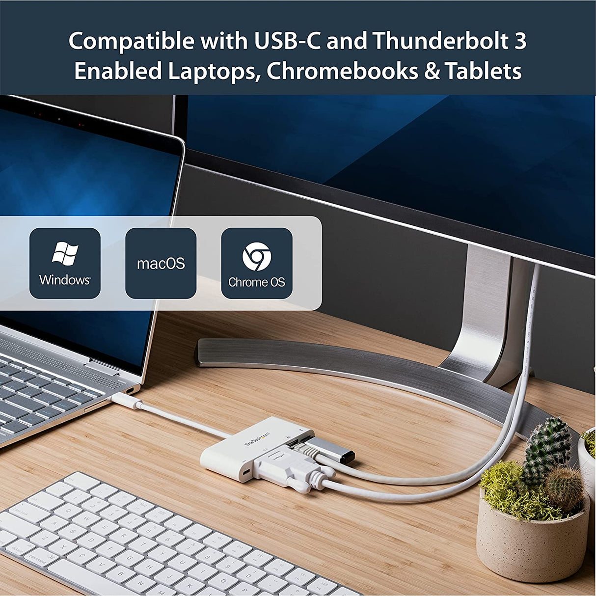 StarTech.com USB C Multiport Adapter - USB-C to DVI-D (Digital) Video Adapter with 60W Power Delivery Passthrough Charging, GbE, USB-A - Portable USB Type-C/Thunderbolt 3 Mini Laptop Dock (DKT30CDVPD) 1x USB-A 3.0 | DVI-D