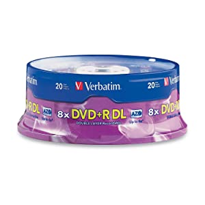 95310 - Verbatim 8x DVDR Double Layer Media 8.50 GB - 120mm Standard - 20 Pack Spindle - Dealtargets.com