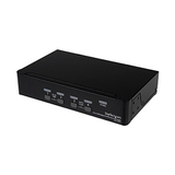 StarTech.com 4 Port DisplayPort KVM Switch w/ Audio - USB, Keyboard, Video, Mouse, Computer Switch Box for 2560x1600 DP Monitor (SV431DPUA) , Black
