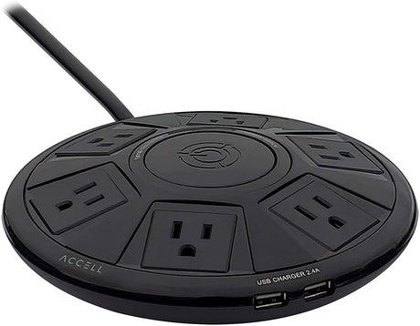 Accell Power Air - Surge Protector and USB Charging Station - Black, 6 ft (1.8 m) (D080B-048B) Black Power Air - Dealtargets.com