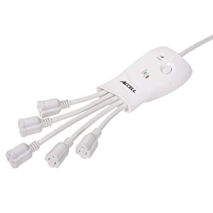 Accell Power Flexible Surge Protector and Power Conditioner - 600Joules, 6ft / 1.8m, White (D080B-009F) Surge Protector / Conditioner 600 Joules, 1.8m (6 ft) - Dealtargets.com