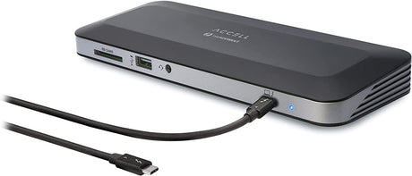 Accell Thunderbolt 4 Docking Station - Dual 4K or Single 8K, Max 96W Charging for Laptop, 10Gbps USB, Ethernet, UHS-II Card Reader, Audio Port, 2 x TB4 Ports - Dealtargets.com