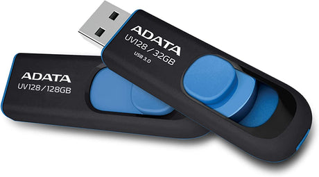 ADATA DashDrive Series UV128 32GB USB 3.0 Flash Drive, Black/Blue (AUV128-32G-RBE) - Dealtargets.com