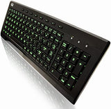 Adesso AKB-120EB - SlimTouch 120 3-Color Illuminated Compact Multimedia Keyboard - Dealtargets.com
