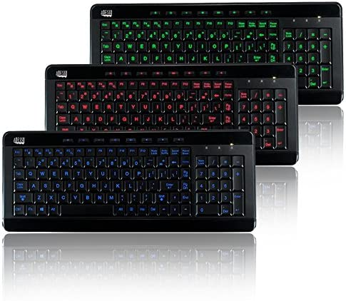 Adesso AKB-120EB - SlimTouch 120 3-Color Illuminated Compact Multimedia Keyboard - Dealtargets.com