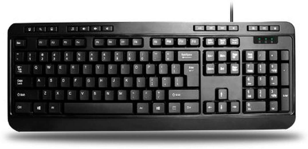 Adesso AKB-132PB Multimedia Desktop Keyboard, Black - Dealtargets.com