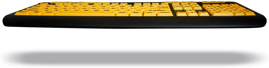 Adesso AKB-132UY - Luminous 4 X Large Print Multimedia Desktop USB Keyboard, Black Yellow - Dealtargets.com