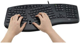 Adesso AKB-160UB Truform Media 160 Ergonomic Desktop Keyboard, Black - Dealtargets.com