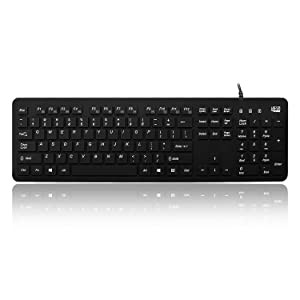 Adesso AKB-235UB Antimicrobial Waterproof Desktop Keyboard - Dealtargets.com