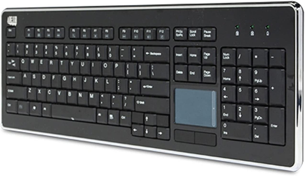 Adesso AKB-440UB - SlimTouch 440 Desktop Touchpad Wired Keyboard - Black - Dealtargets.com