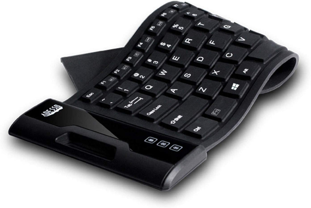 Adesso Antimicrobial Waterproof Flexible USB Keyboard for Windows 8/7/Vista/XP/2000 (AKB-212UB), Black, Mini Size - Dealtargets.com