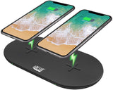 Adesso AUH-1040 15W Max Dual Wireless 2 Coils Qi-Certified Fast Charging Pad - Dealtargets.com