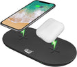 Adesso AUH-1040 15W Max Dual Wireless 2 Coils Qi-Certified Fast Charging Pad - Dealtargets.com