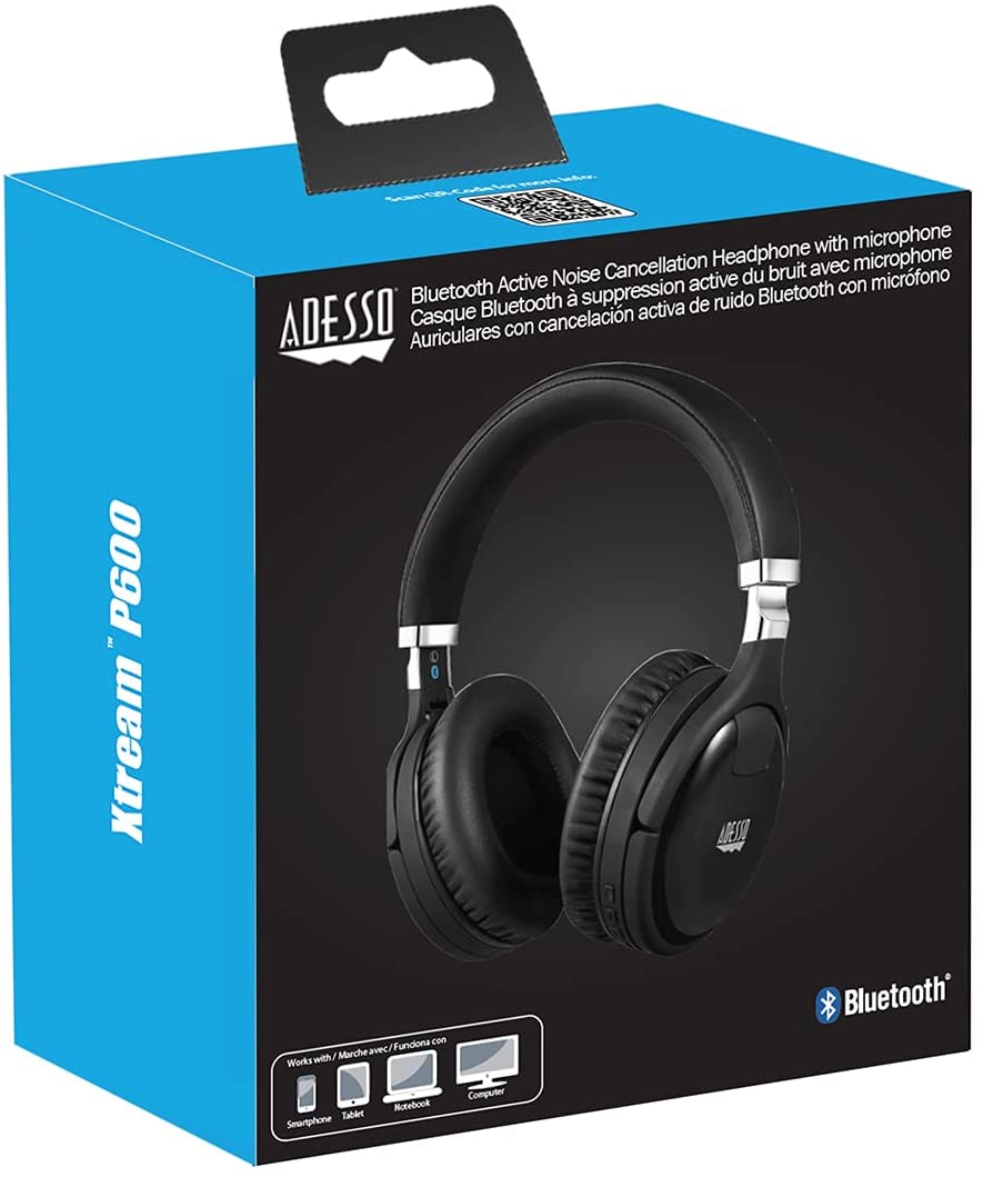 Adesso Bluetooth Active Noise Cancellation Headphone with Build in Microphone - Dealtargets.com