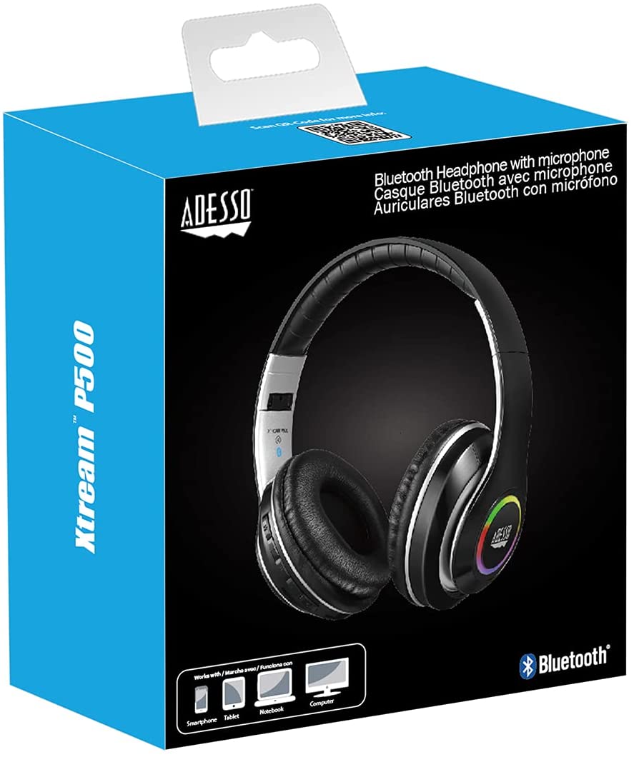 Adesso Bluetooth Headphone with Built-in Microphone Bluetooth 5.0+EDR - Dealtargets.com