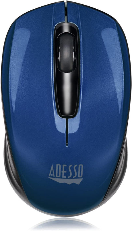 Adesso Ergonomic iMouse S50 - Wireless Optical Mouse (Blue) - Dealtargets.com