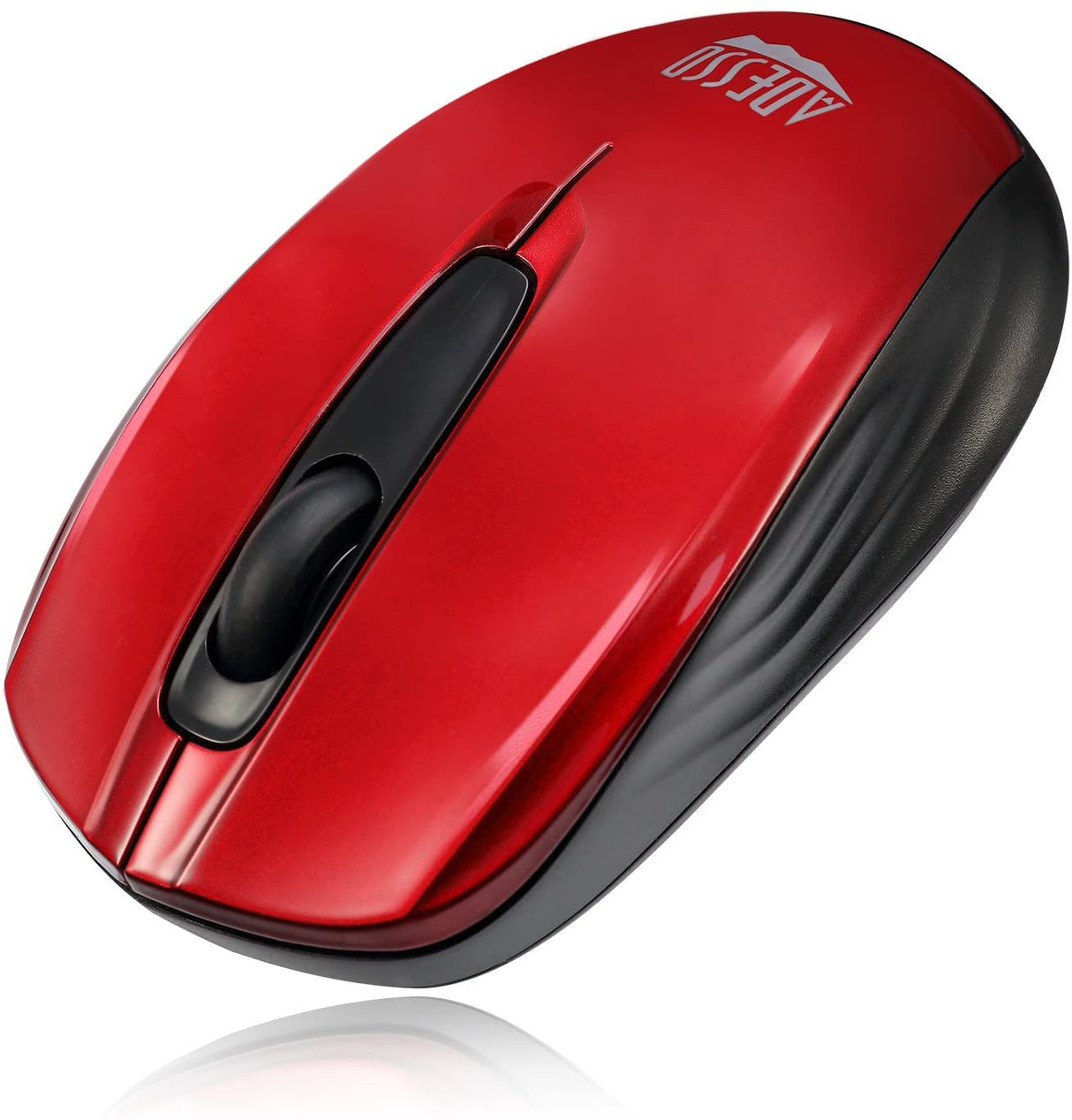 Adesso Ergonomic iMouse S50 - Wireless Optical Mouse (Red) - Dealtargets.com