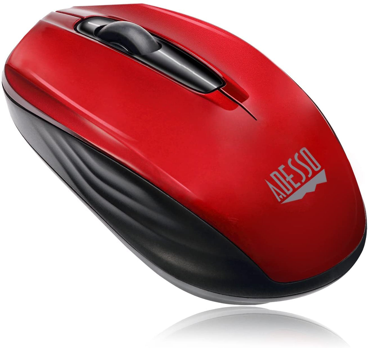 Adesso Ergonomic iMouse S50 - Wireless Optical Mouse (Red) - Dealtargets.com