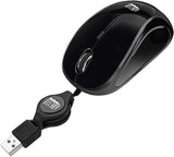 Adesso Ergonomic iMouse S8 - Retractable Optical USB Mouse (Black) - Dealtargets.com