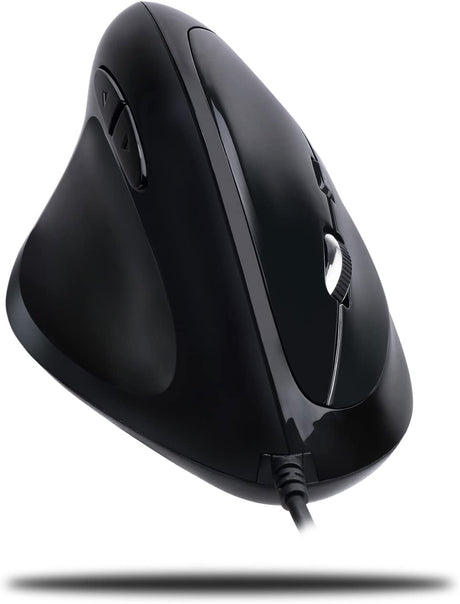 Adesso Imouse E7 - Ergonomic Mouse for Left Hand, with Cable, Programmable Functions, and Adjustable Weight, Black - Dealtargets.com